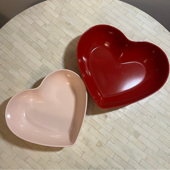 Opalhouse Other - Opalhouse Pink & Red Melamine Heart Nesting Bowls